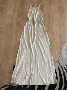 Satin Maxi Dress in Champagne